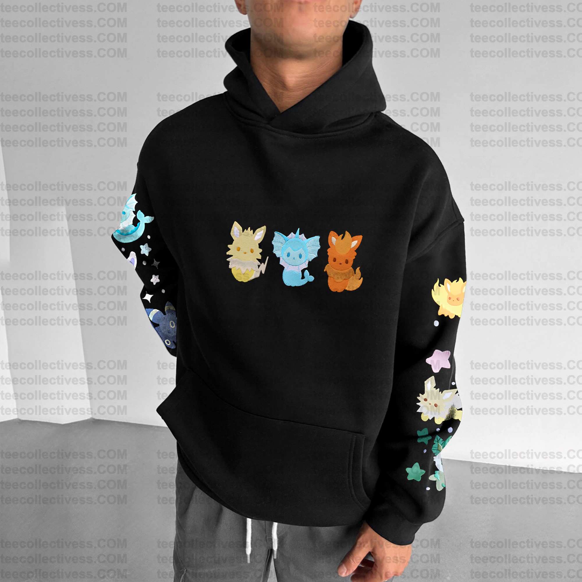 (Pokemon)Plus Velvet Unisex Anime Graphic Streetwear Vintage Hoodie