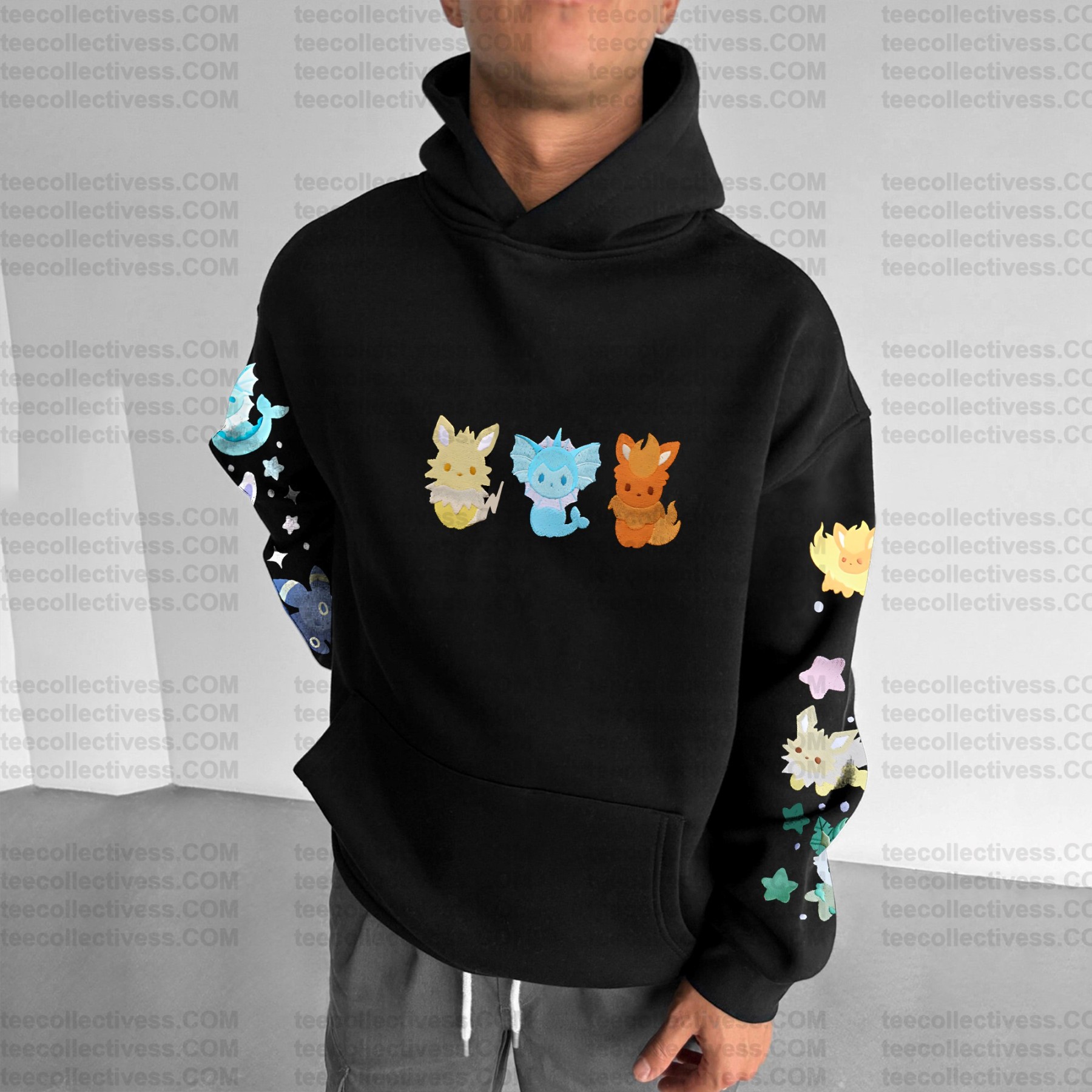 (Pokemon)Plus Velvet Unisex Anime Graphic Streetwear Vintage Hoodie