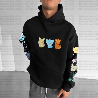 (Pokemon)Plus Velvet Unisex Anime Graphic Streetwear Vintage Hoodie