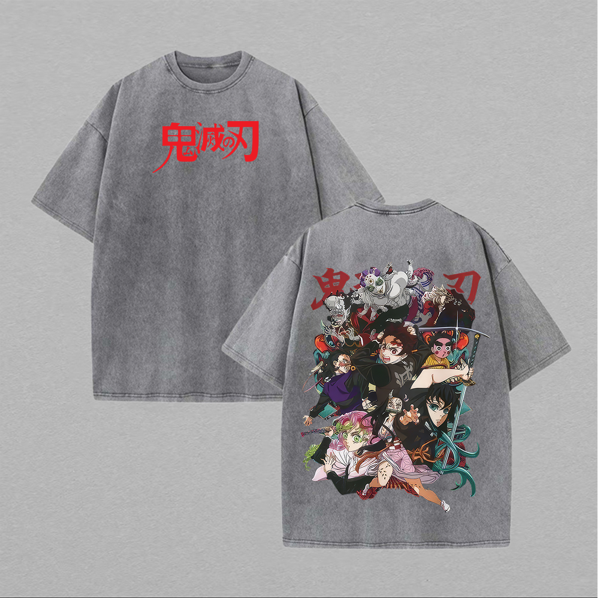 Demon Slayer Printed Unisex Washed 3D Direct Injection T-Shirt