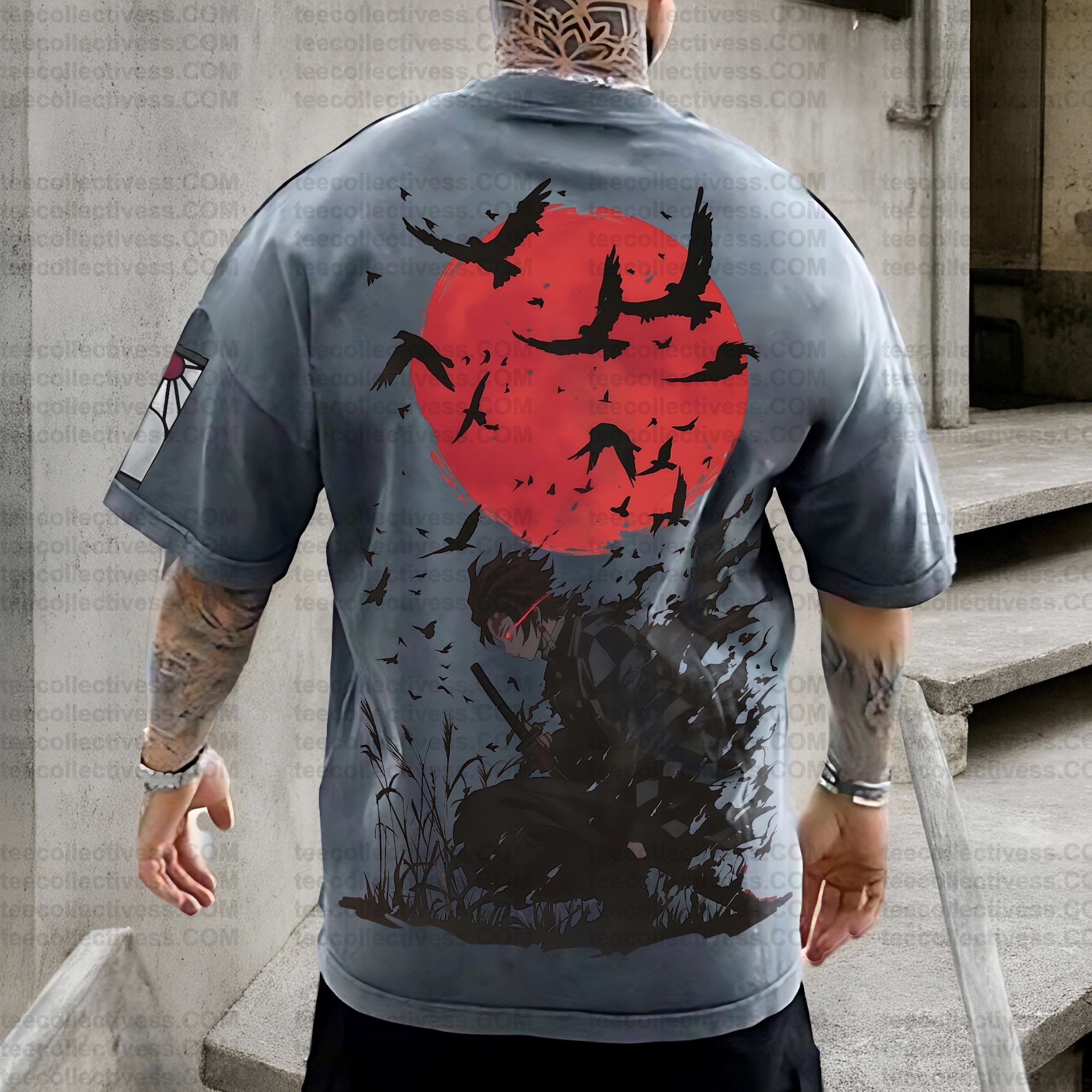 Vintage 3D Direct Inkjet Printed Washed Unisex T-Shirt