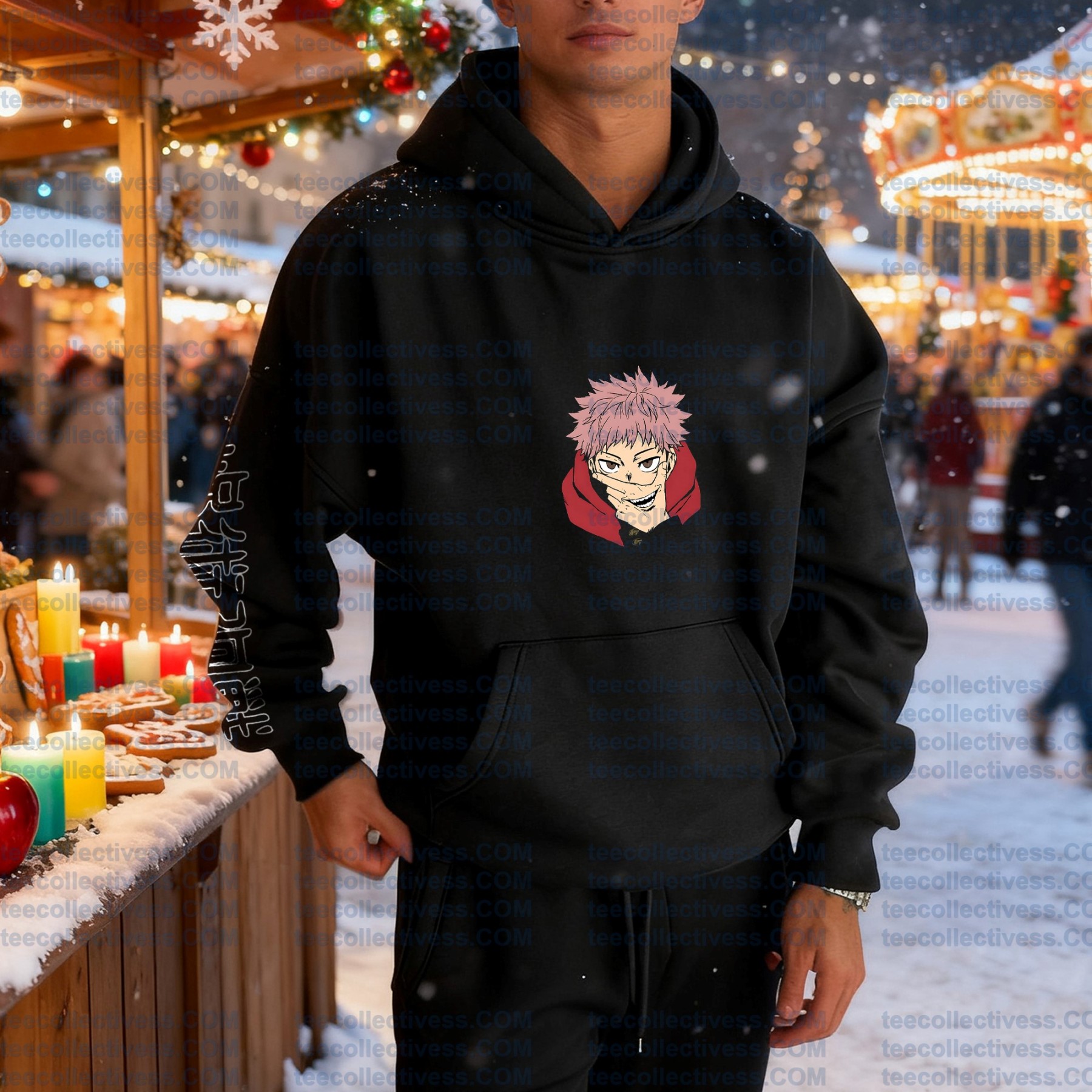 Plus Velvet Unisex Anime Graphic Streetwear Vintage Hoodie