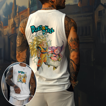 Oversize Dragon Ball Print Tank Top