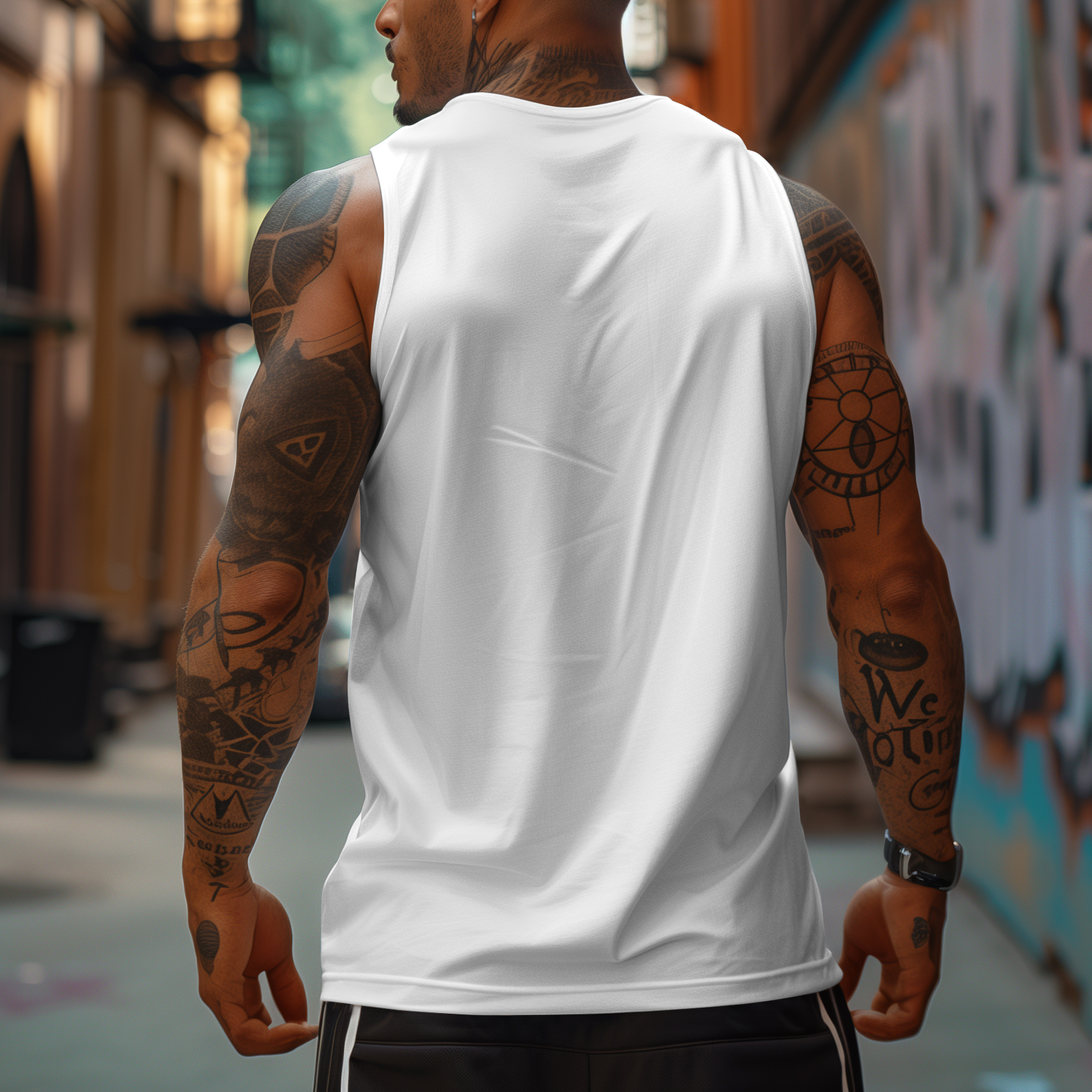 Men's Anime Print Fitness Tank Top