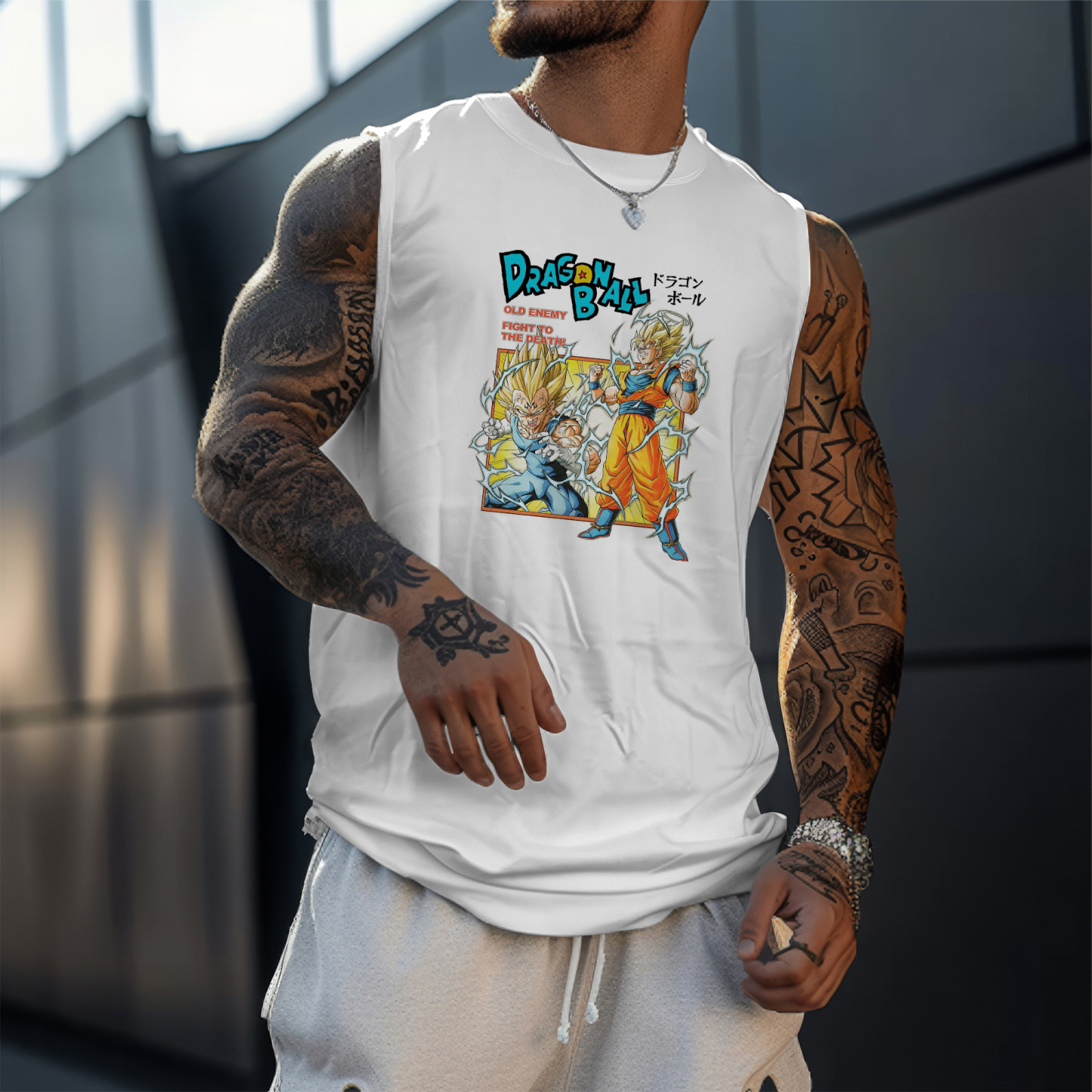 Oversize Dragon Ball Print Tank Top