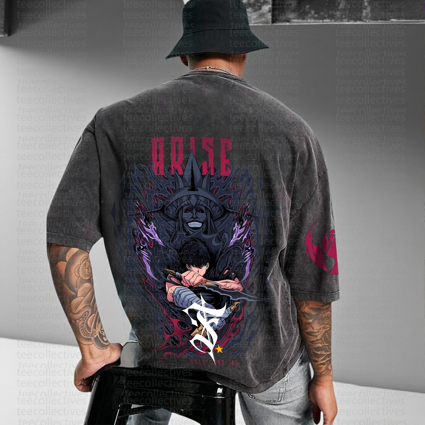 Unisex Anime Inspired Vintage Washed T-Shirt丨Solo Leveling