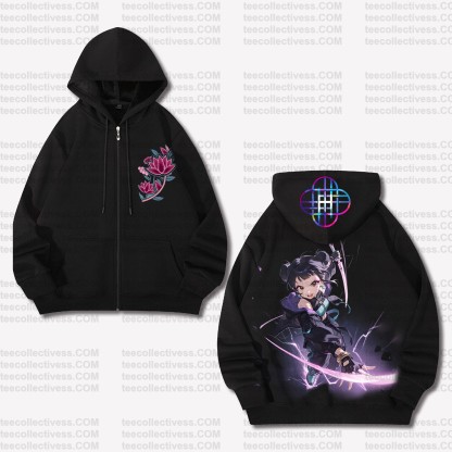 Unisex Graphic Streetwear Vintage Zipper Cardigan Plush Hoodie