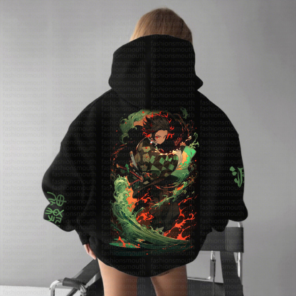 ‘’ Demon Slayer " Anime Inspired Vintage Hoodie