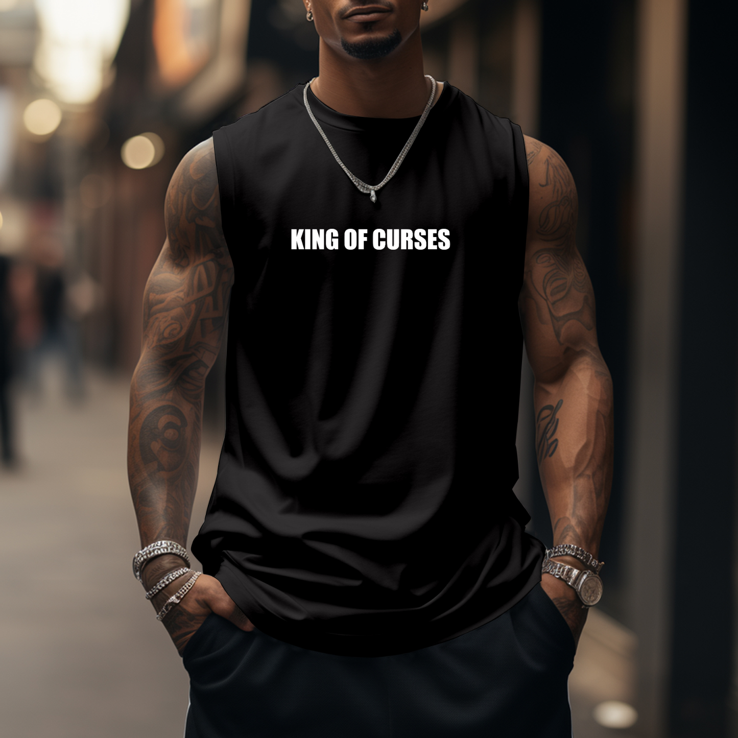 Casual Anime Fitness Printed Tank Top