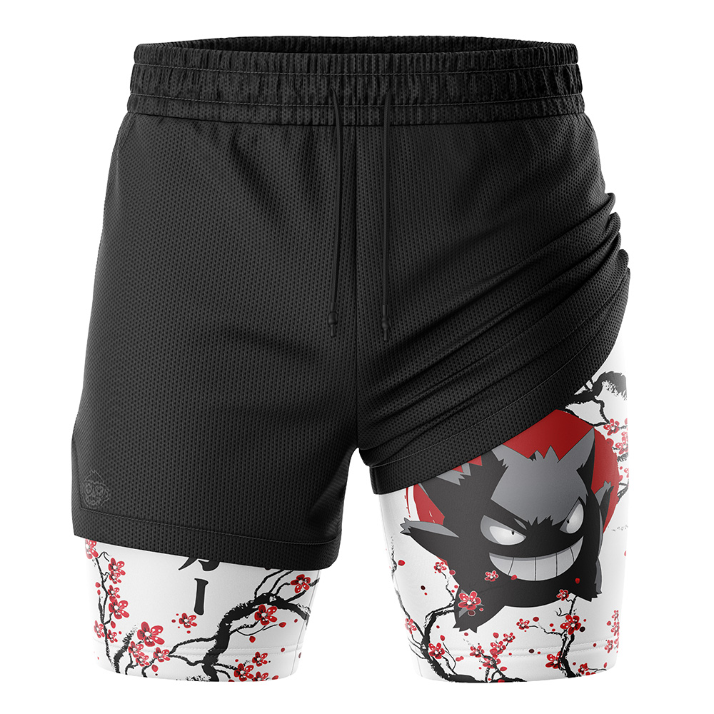 Gengar Cherry Blossom Pokemon 2-in-1 Performance Shorts