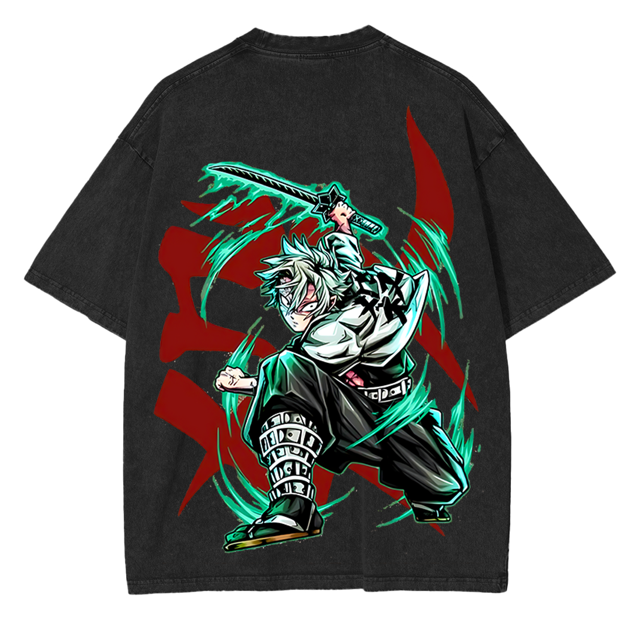 Unisex Anime Inspired Vintage Washed T-Shirt丨Demon Slayer