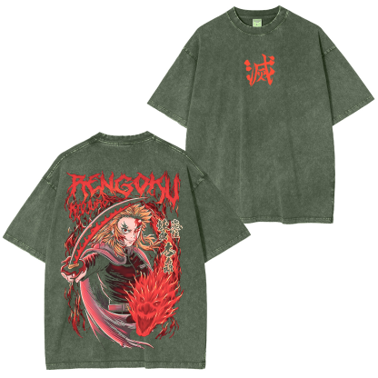Demon Slayer Anime Unisex Washed T-Shirt