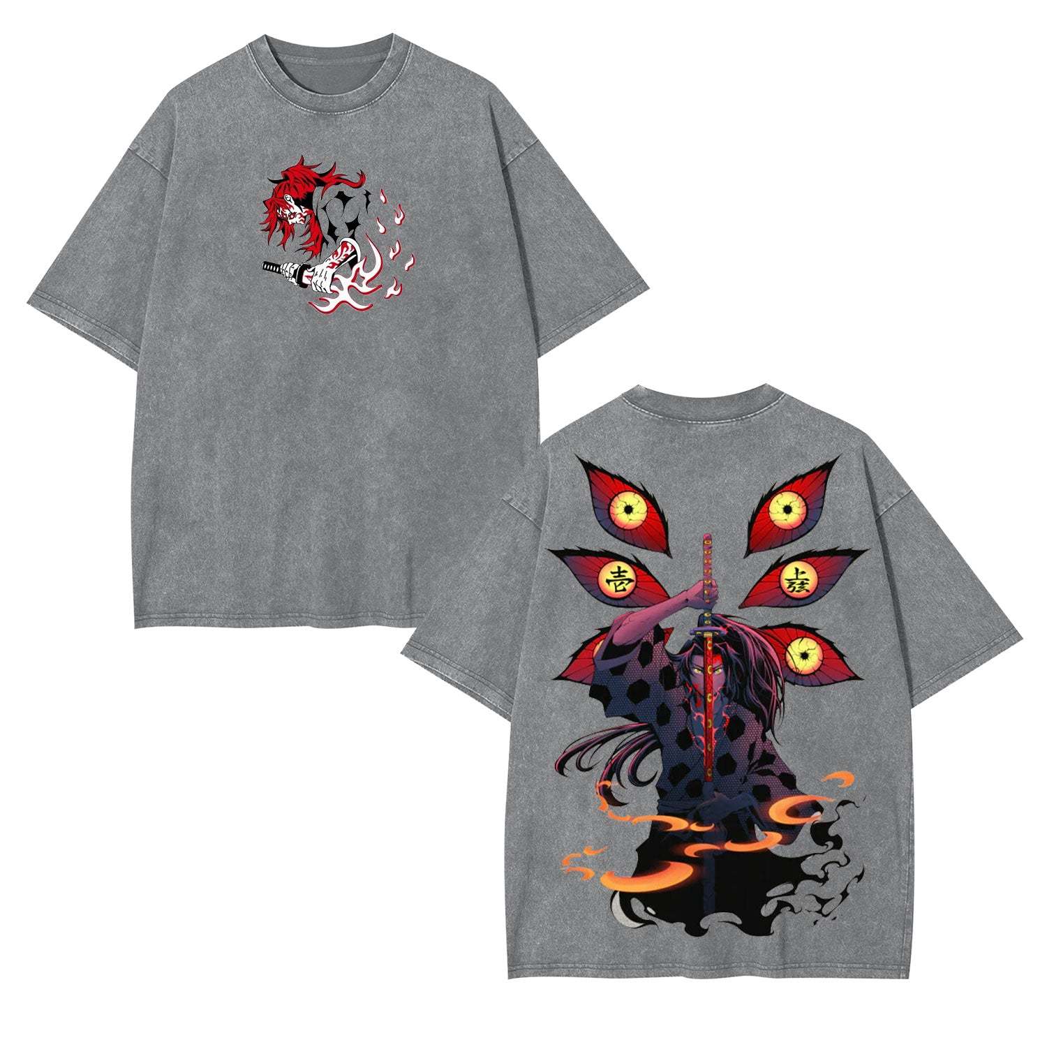 Unisex Anime Inspired Vintage Washed T-Shirt丨Demon Slayer