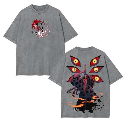Unisex Anime Inspired Vintage Washed T-Shirt丨Demon Slayer