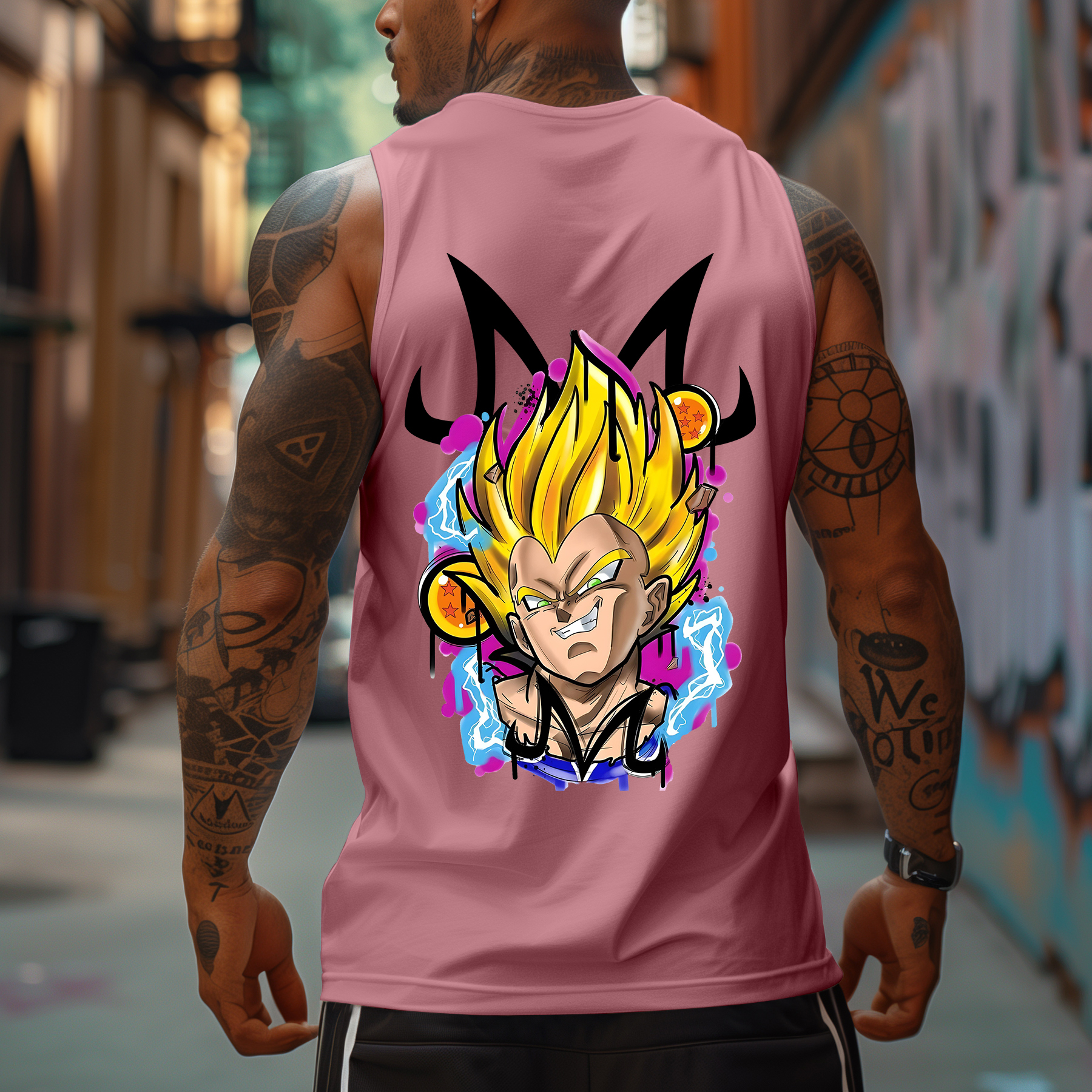 Oversized Anime Personalized Print Tank Top