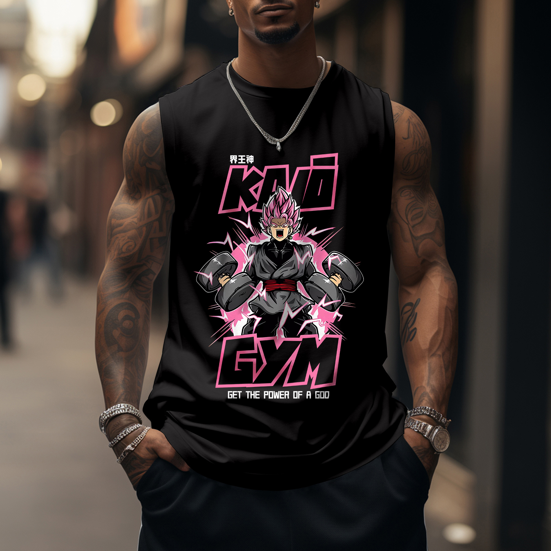 Oversized Cotton Dragon Ball Anime Print Tank Top