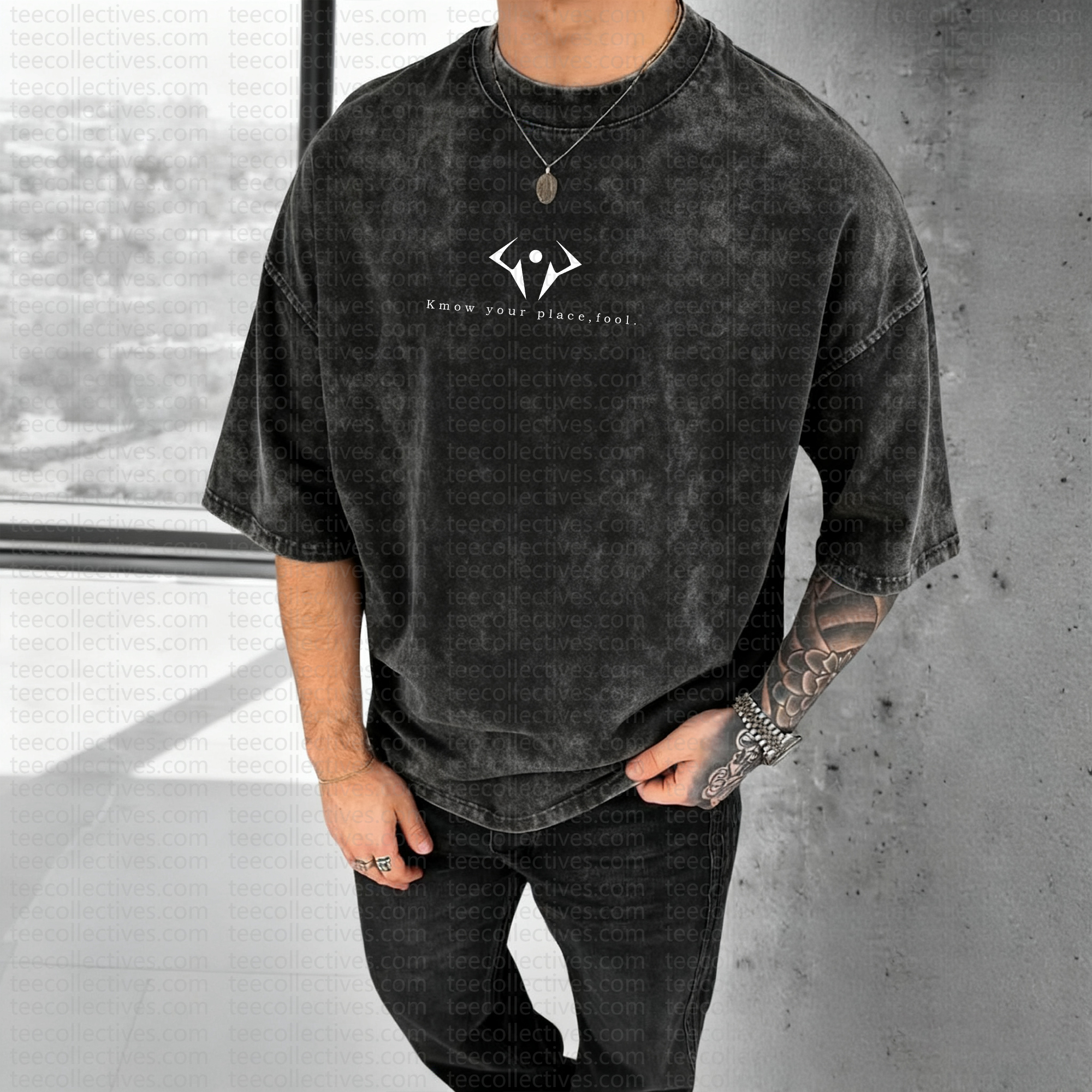 Unisex Anime Style Vintage Washed 3D Direct Injection T-Shirt