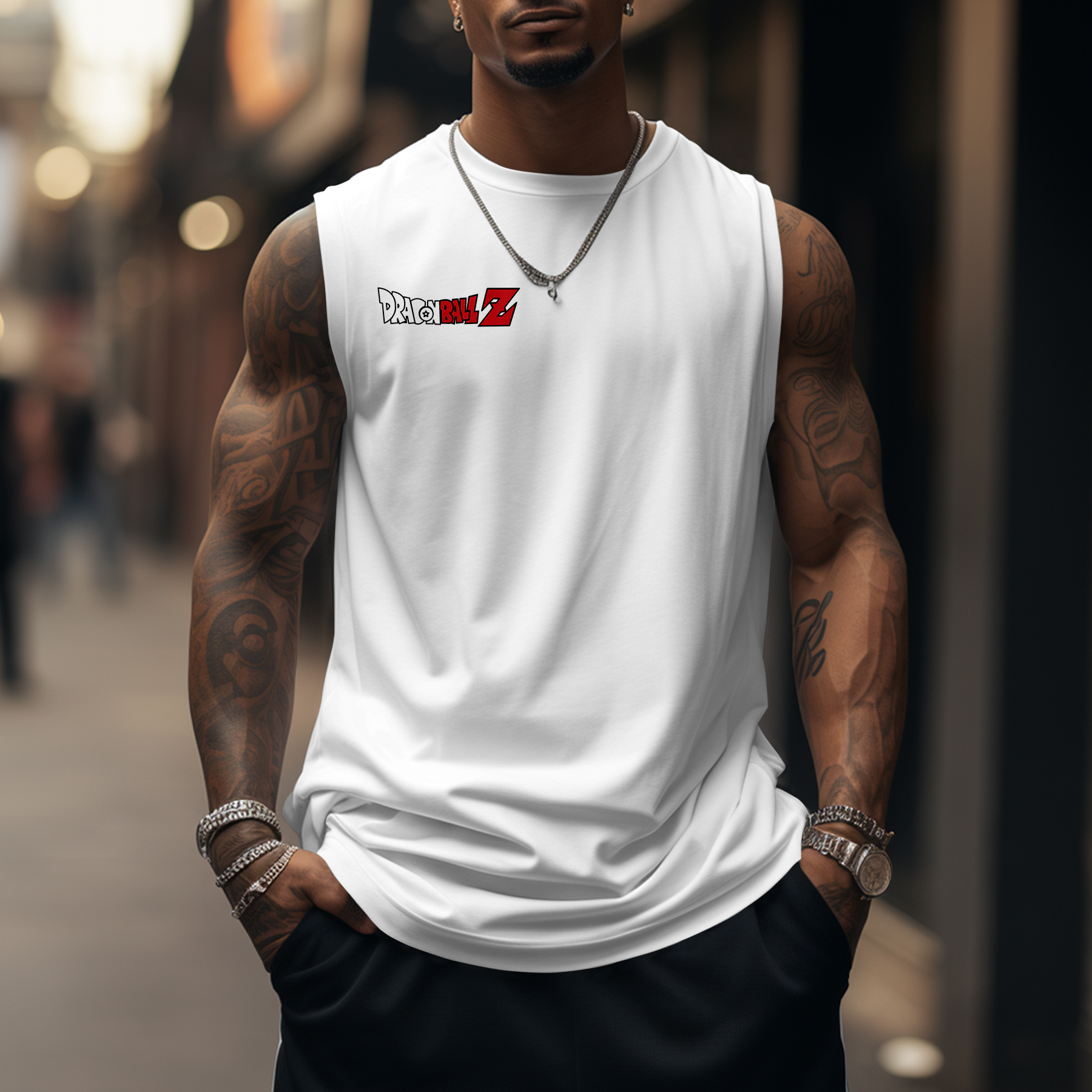 Unisex Oversized Angry Anime Print Tank Top