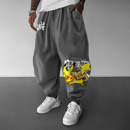 Unisex Anime Inspired Vintage Pants丨Demon Slayer X Pokémon