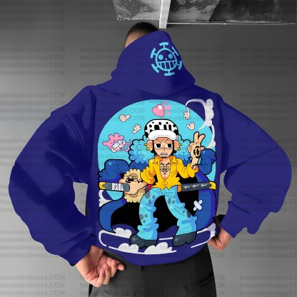 Plus Velvet Unisex Anime Graphic Streetwear Vintage Hoodie