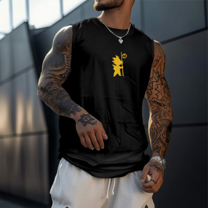Oversize Dragon Ball Goku Print Tank Top