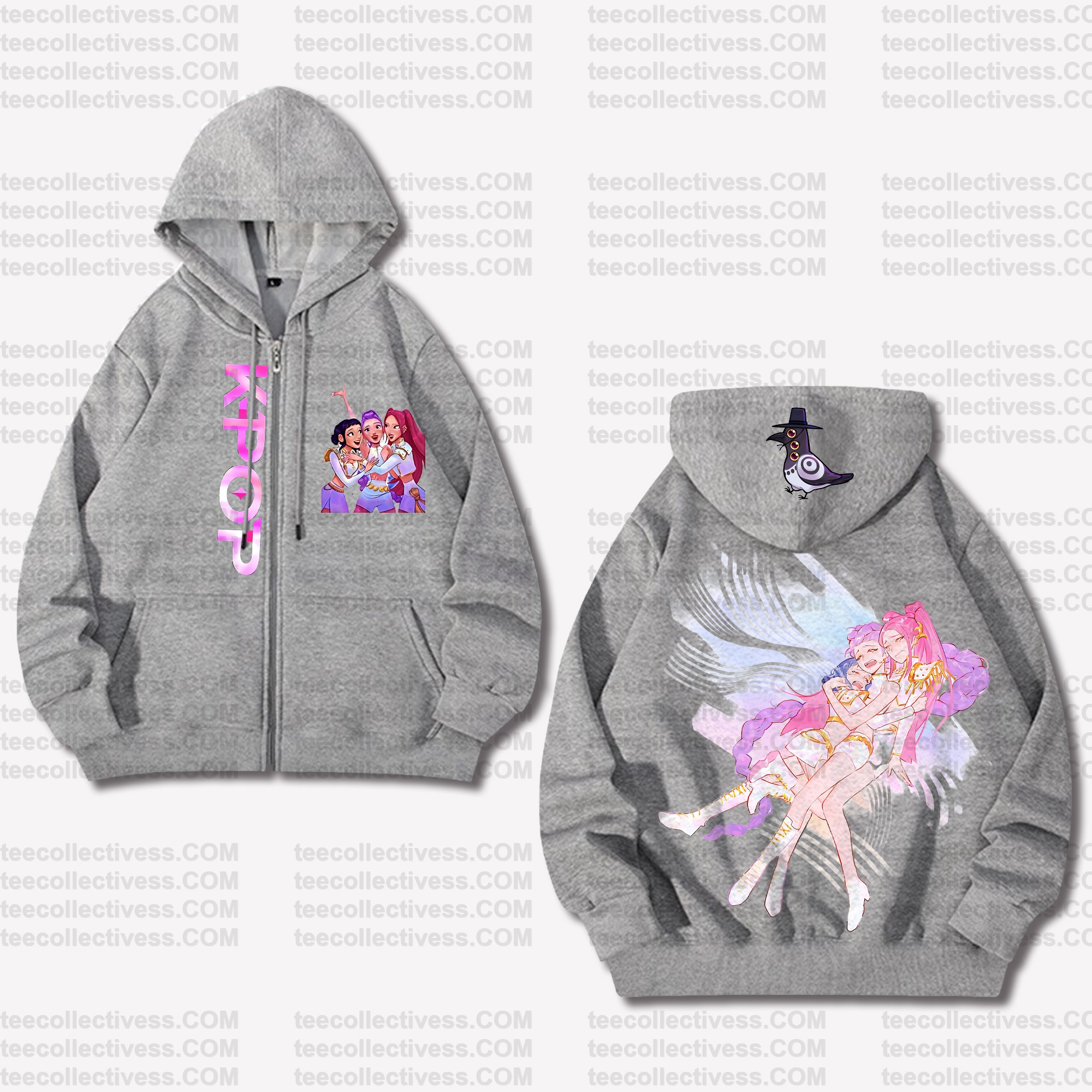 Unisex Graphic Streetwear Vintage Zipper Cardigan Plush Hoodie