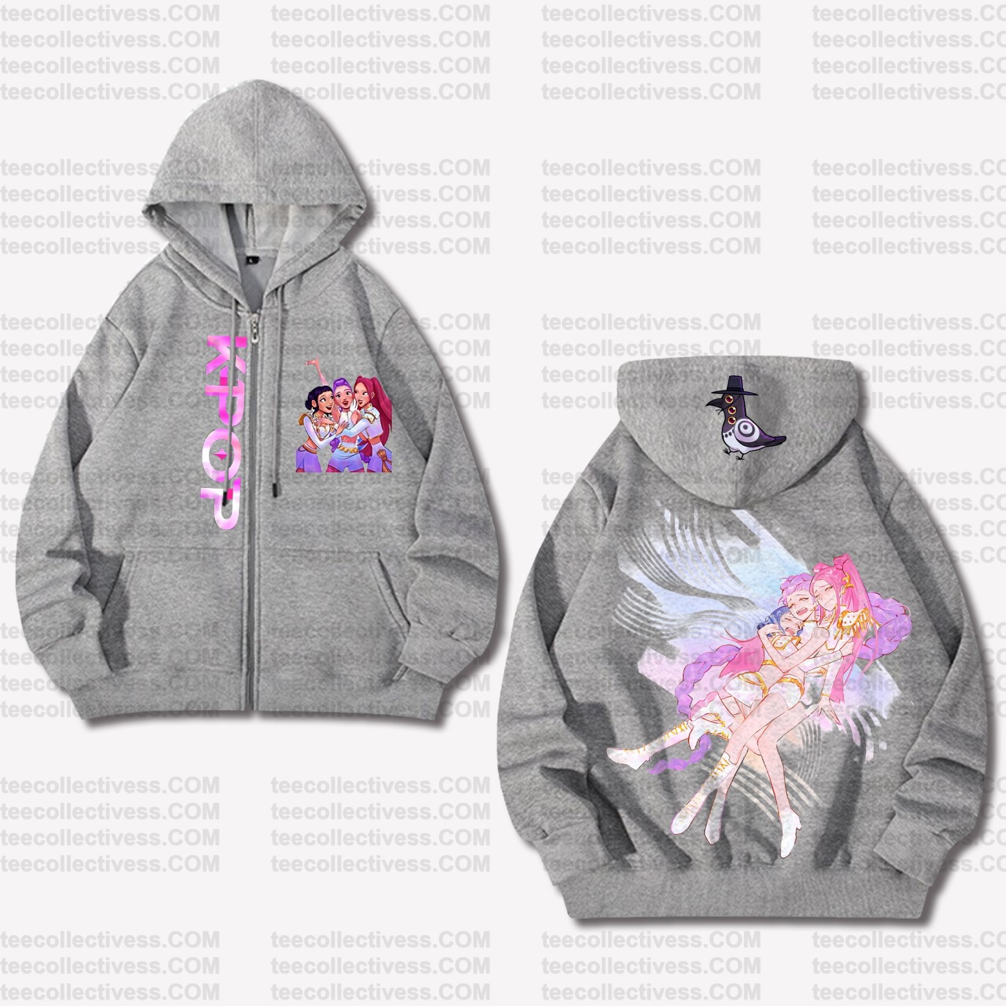 Unisex Graphic Streetwear Vintage Zipper Cardigan Plush Hoodie