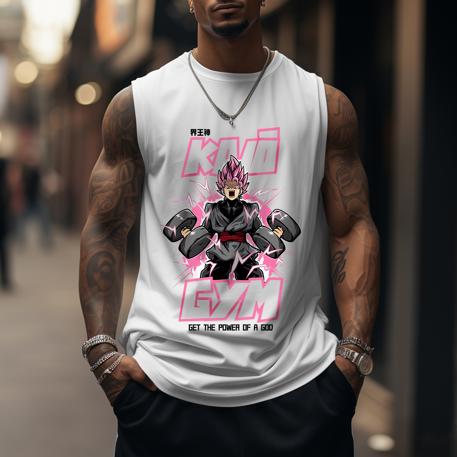 Oversized Cotton Dragon Ball Anime Print Tank Top
