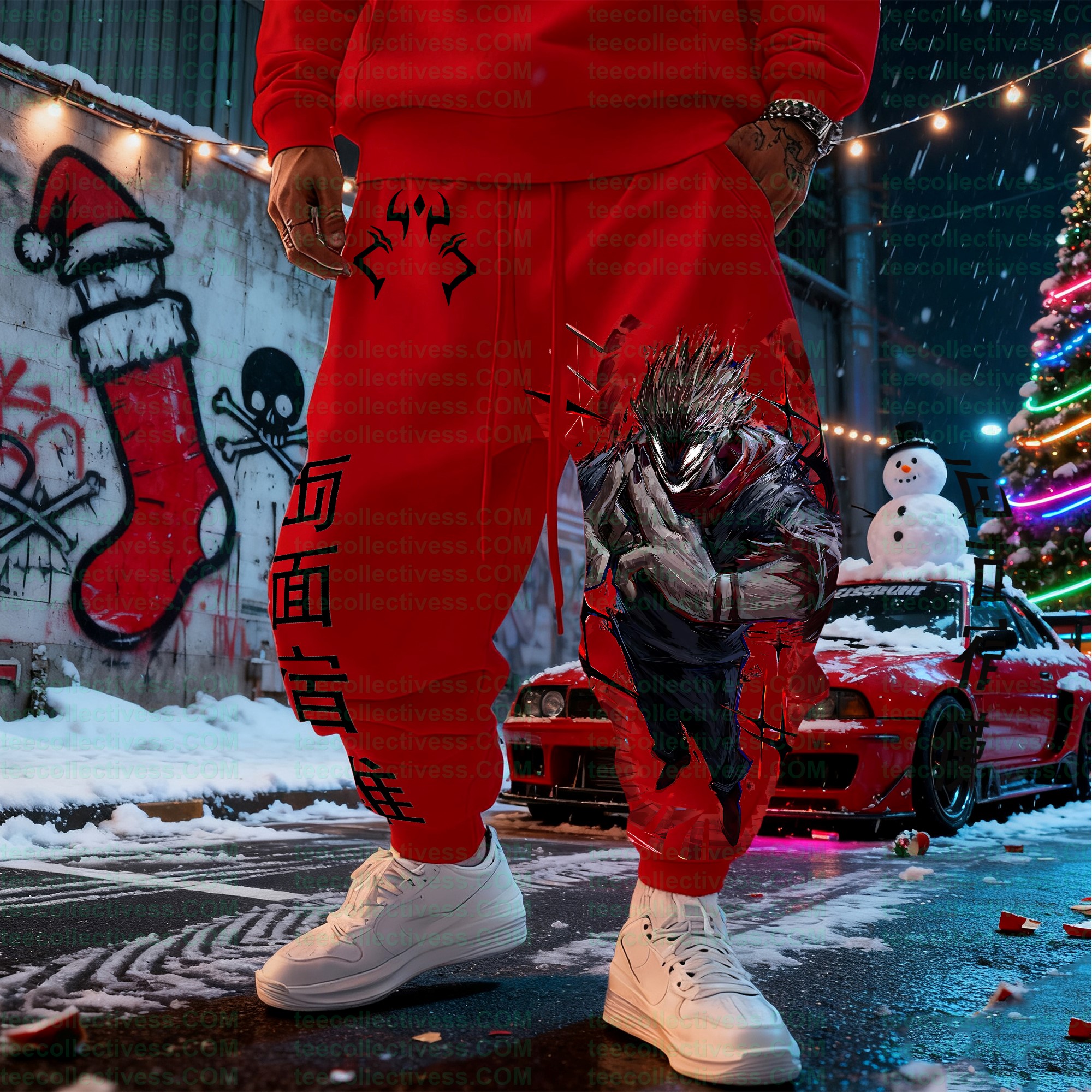 plus velvetUnisex Casual Anime Streetwear Pants