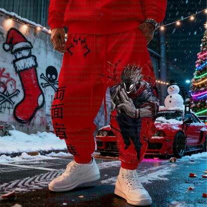 plus velvetUnisex Casual Anime Streetwear Pants