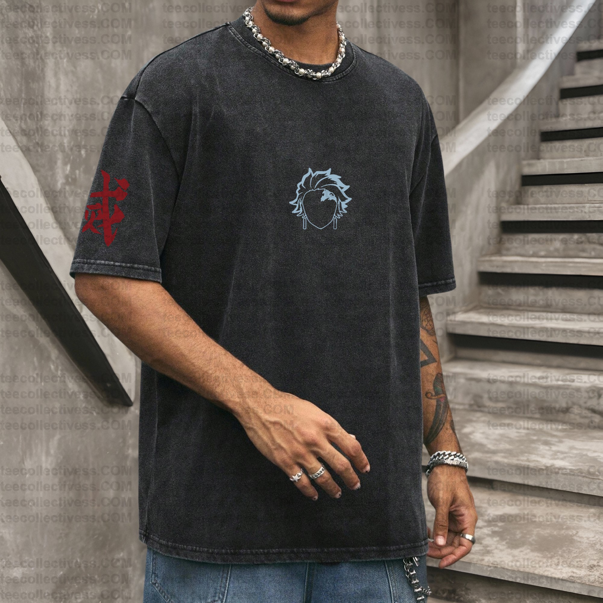 Vintage 3D Direct Inkjet Printed Washed Unisex T-Shirt