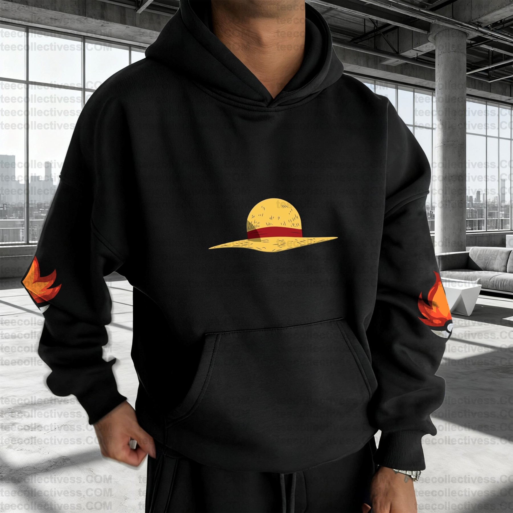 Plus Velvet Unisex Anime Graphic Streetwear Vintage Hoodie