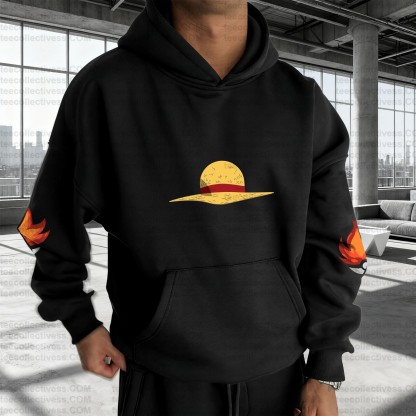 Plus Velvet Unisex Anime Graphic Streetwear Vintage Hoodie