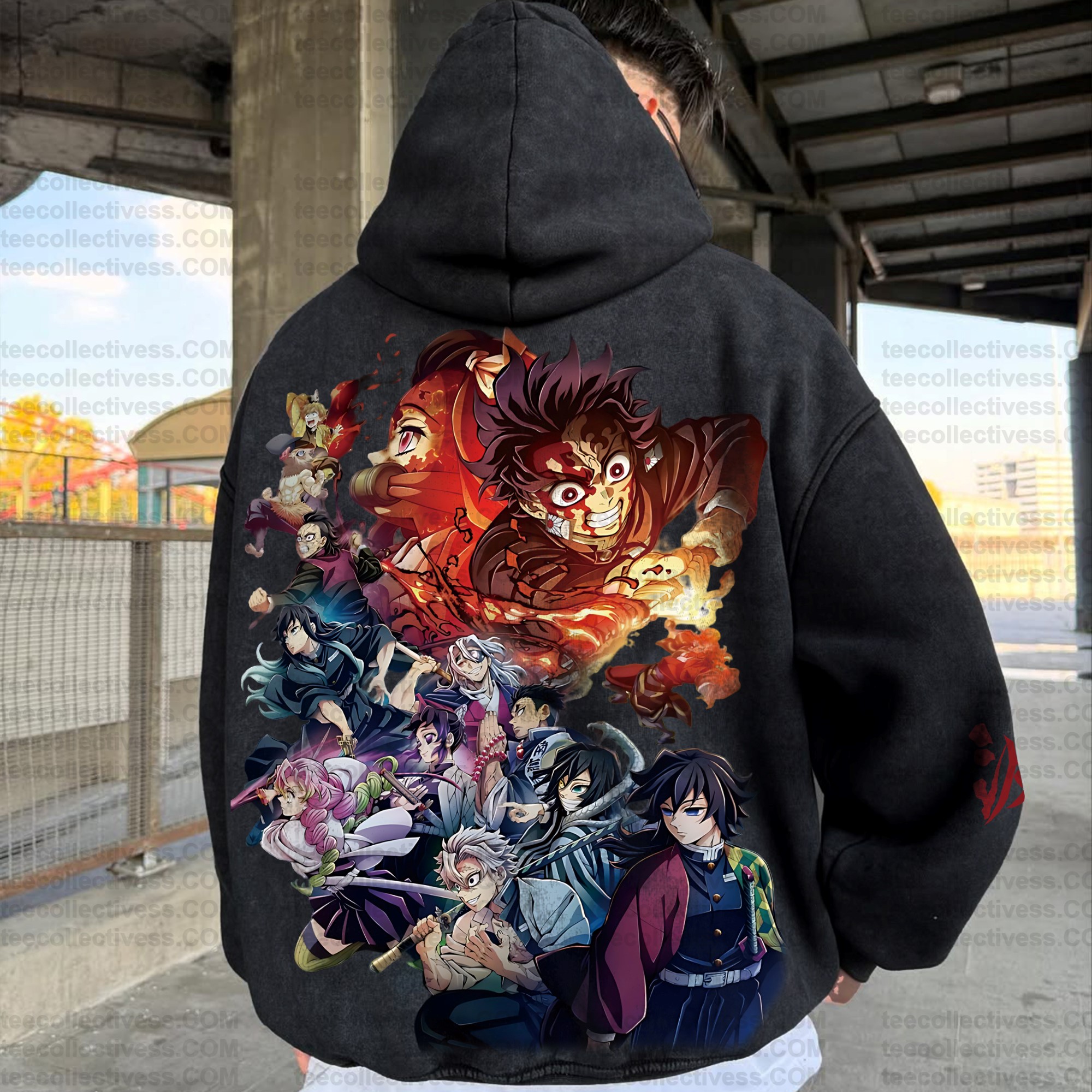 Vintage 3D Direct-Inkling Print Washed Unisex Hoodie