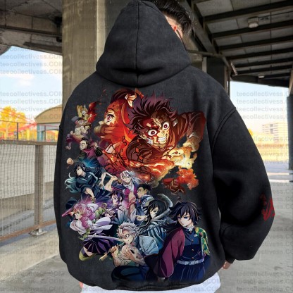 Vintage 3D Direct-Inkling Print Washed Unisex Hoodie