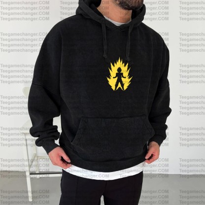 Vintage 3D Direct Inkjet Printed Washed Unisex Plush Hoodie