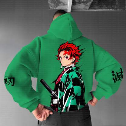 Unisex Anime Graphic Streetwear Vintage Hoodie丨Demon Slayer