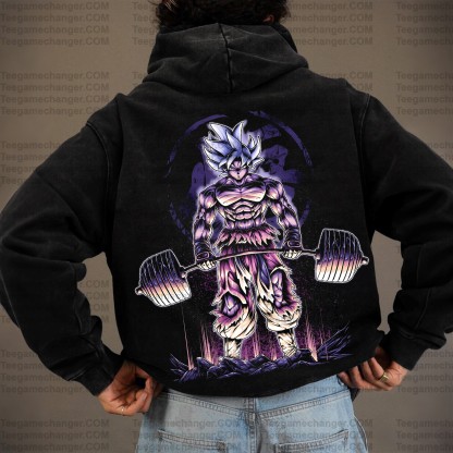 Vintage 3D Direct Inkjet Printed Washed Unisex Plush Hoodie
