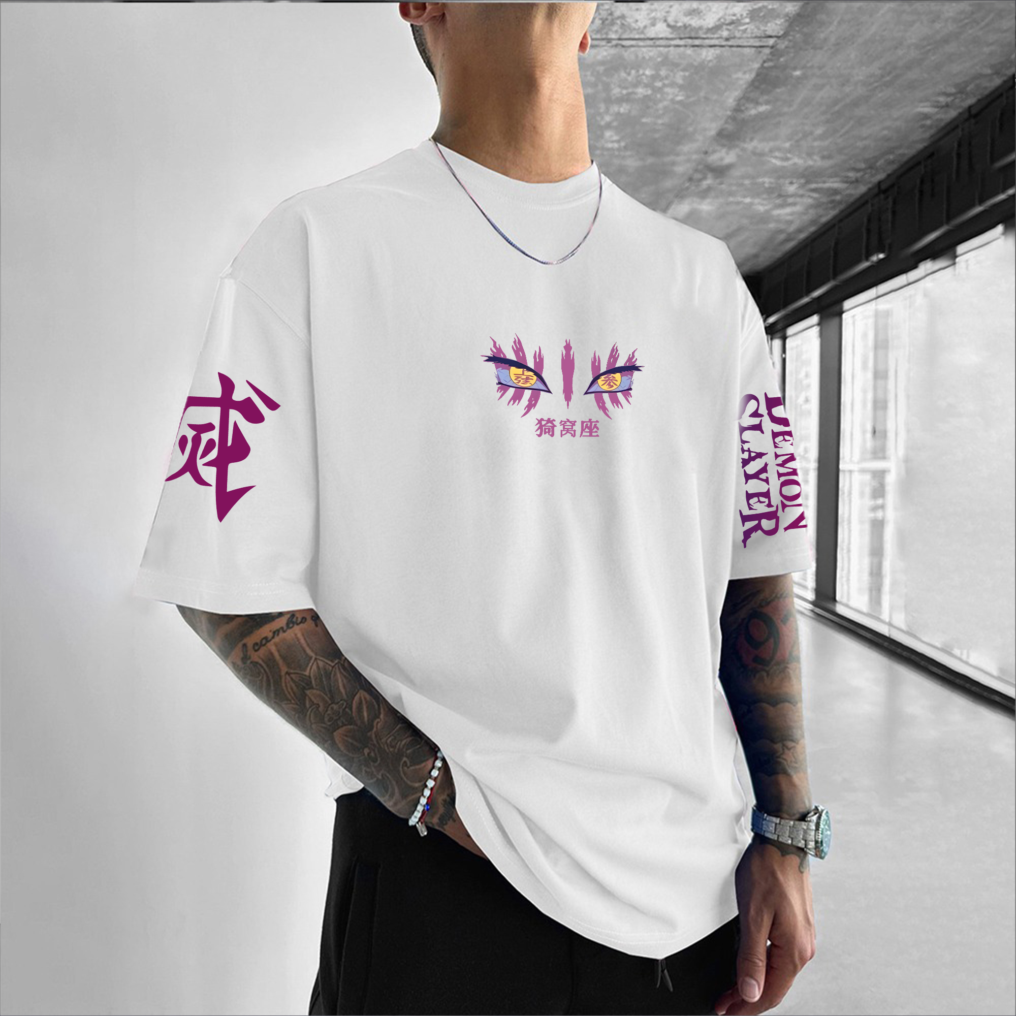 Unisex Anime Inspired Vintage T-Shirt丨Demon Slayer-Akaza