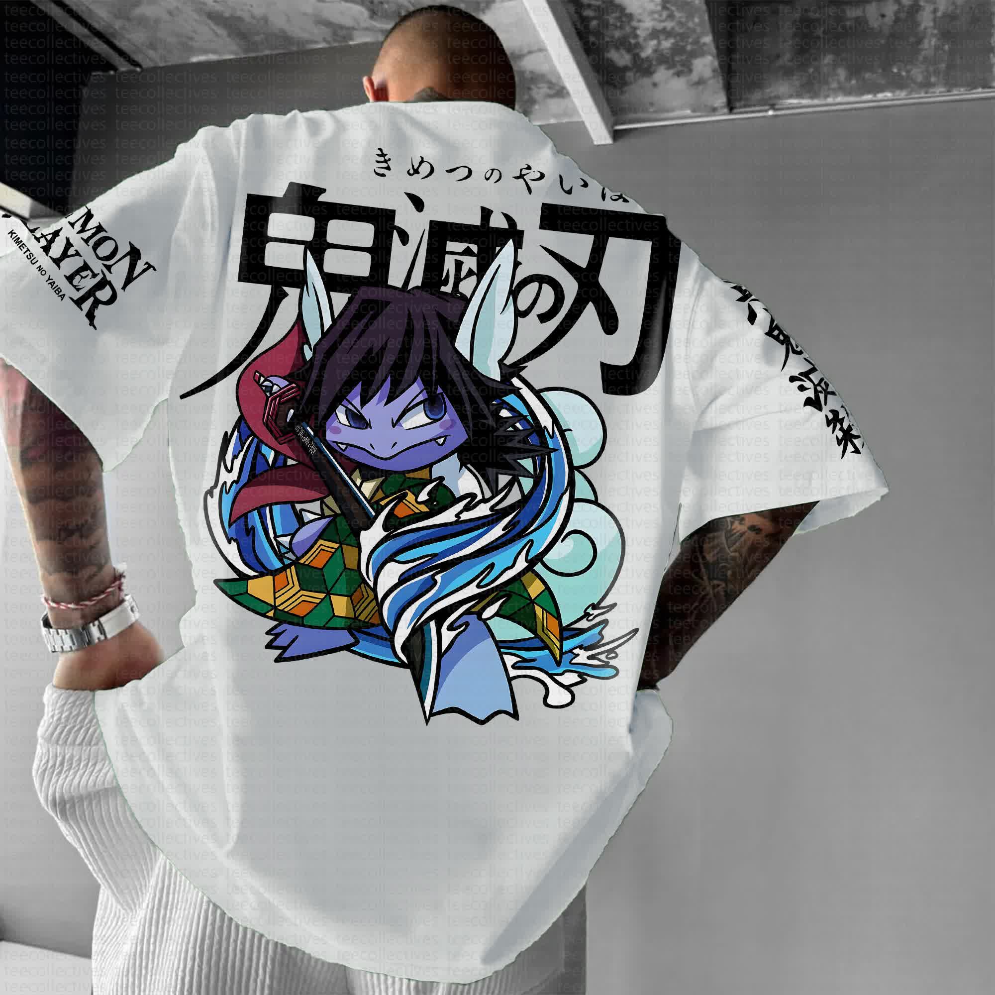 Unisex Anime Inspired Vintage T-Shirt丨Demon Slayer X Pokémon