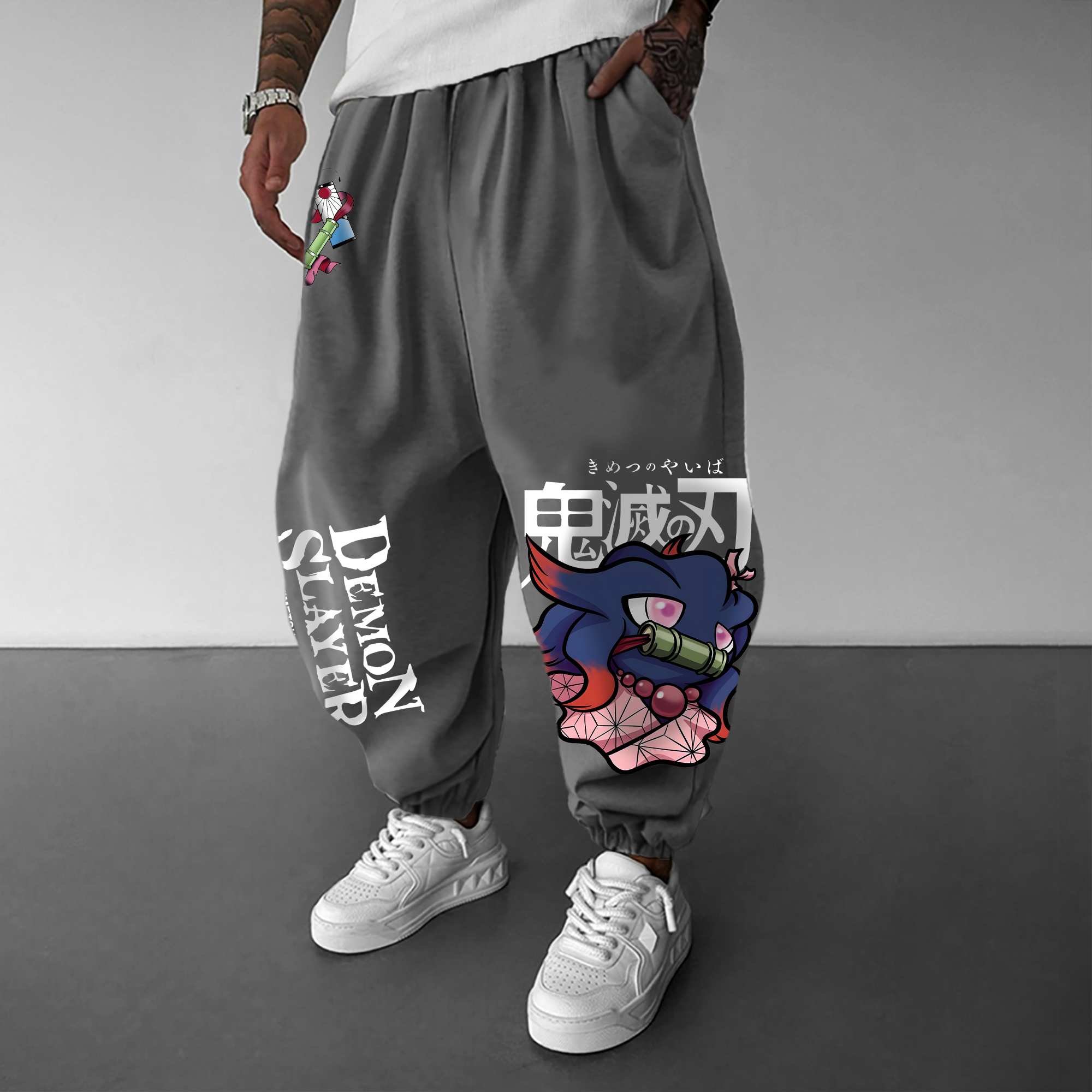 Unisex Anime Inspired Vintage Pants丨Demon Slayer X Pokémon