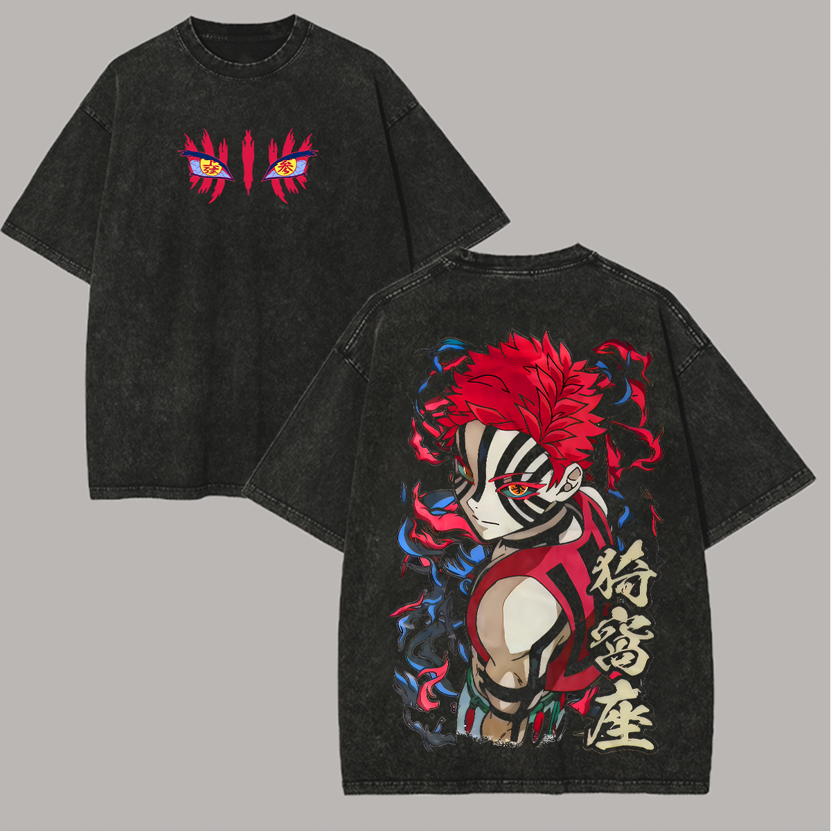 Demon Slayer Akaza Printed Unisex Washed T-Shirt