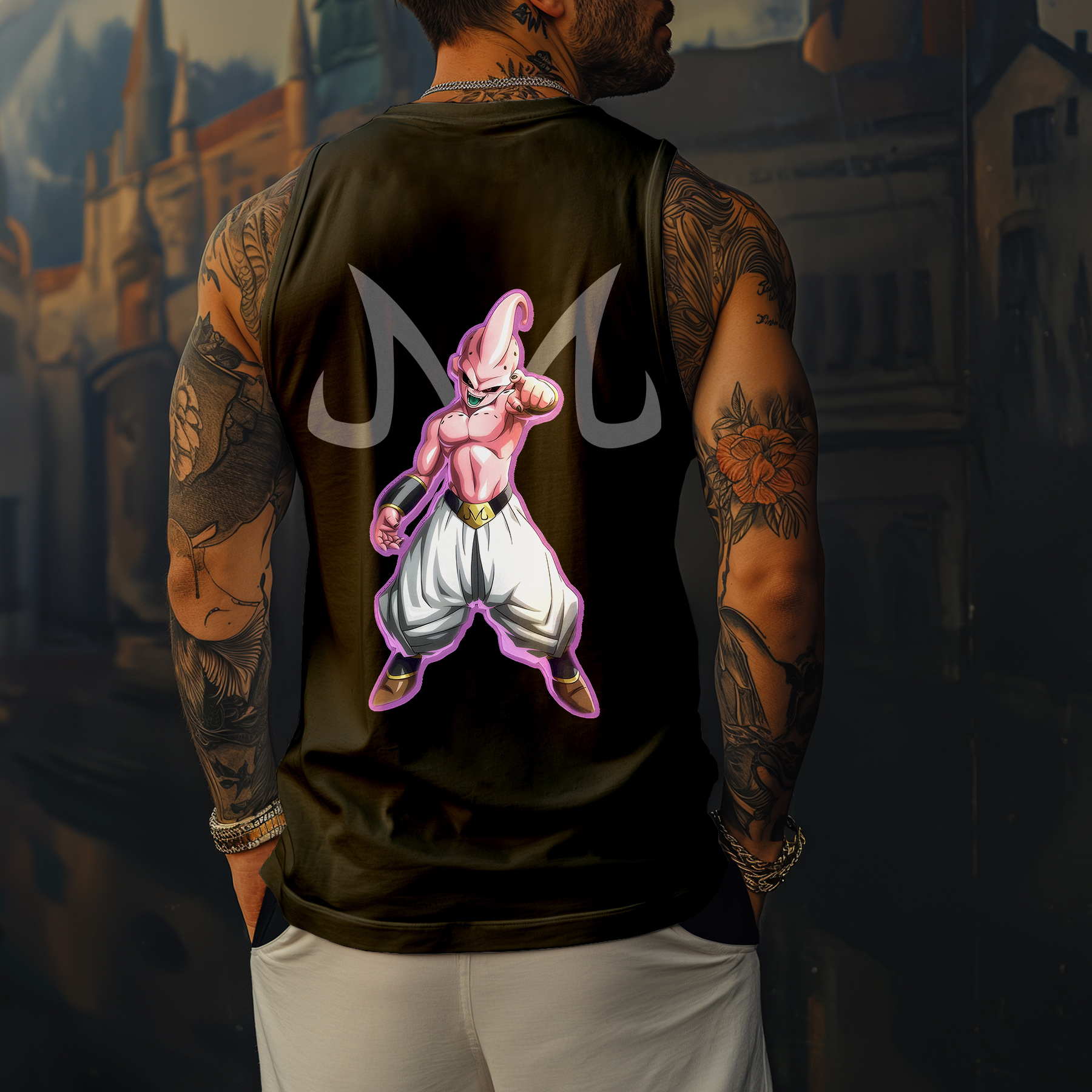 Casual Dragon Ball Anime Villain Printed Tank Top