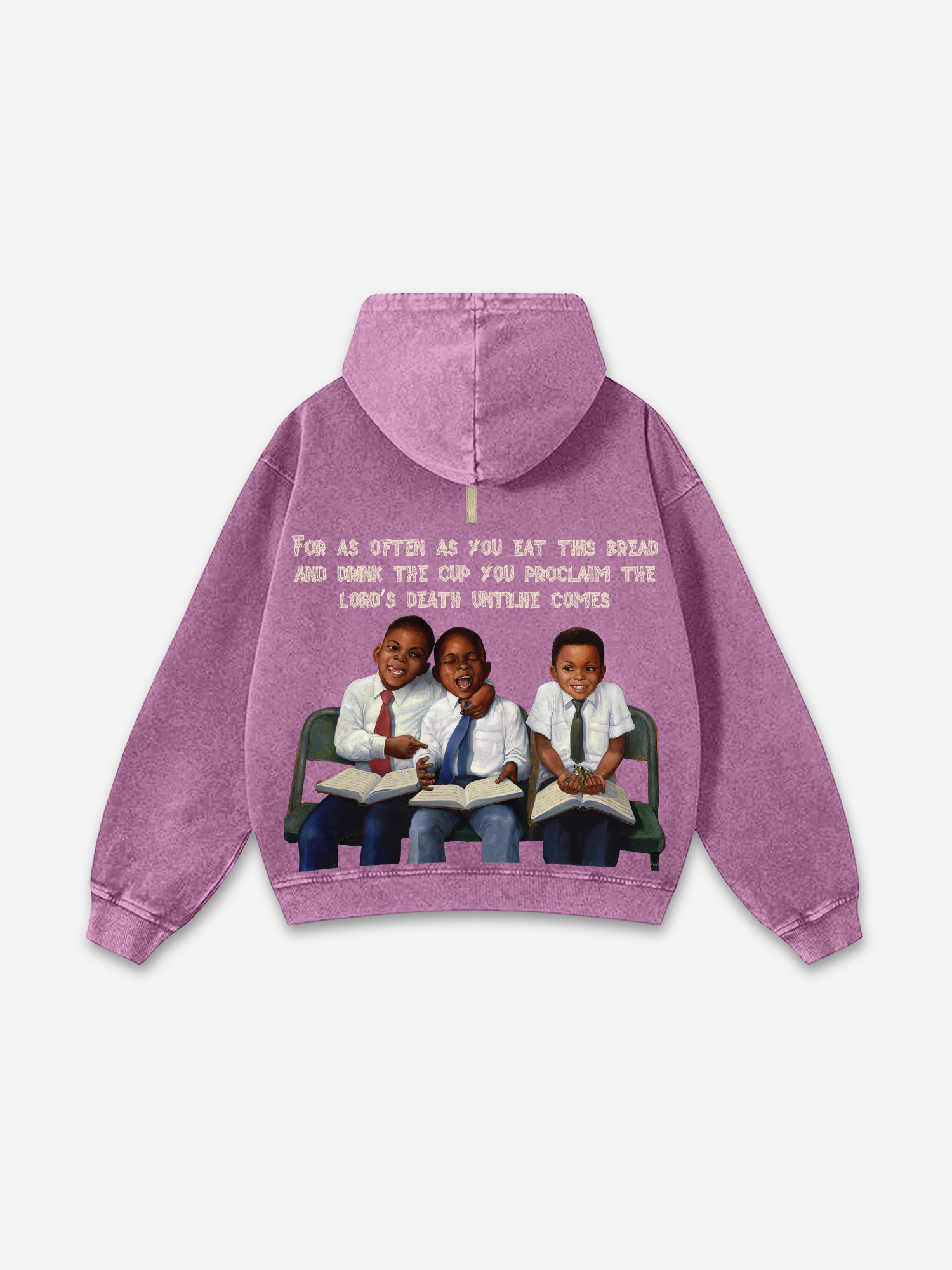 Vintage First Sunday Faith Graphic Acid Washed Oversized Hoodie