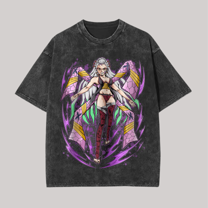 Demon Slayer Daki  Printed Unisex Washed 3D Direct Injection T-Shirt