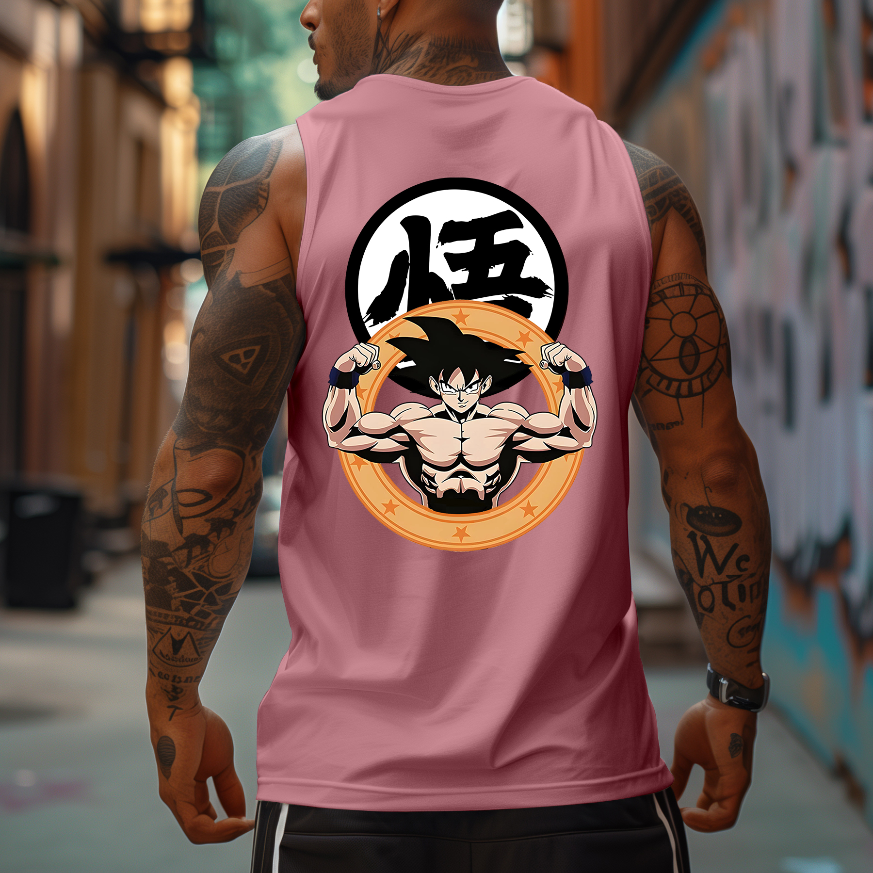Men's Anime Print Fitness Tank Top