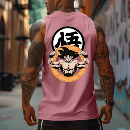 Men's Anime Print Fitness Tank Top