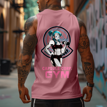 Oversized Cotton DB Anime Print Tank Top