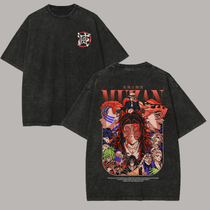 Demon Slayer Printed Unisex Washed 3D Direct Injection T-Shirt