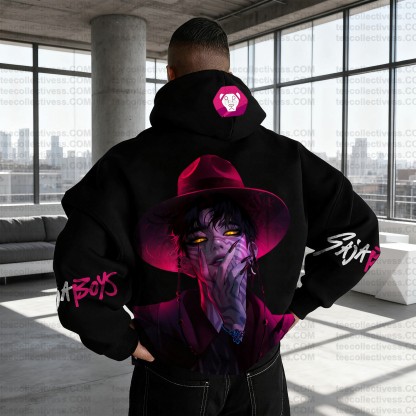 Plus Velvet Unisex Anime Graphic Streetwear Vintage Hoodie